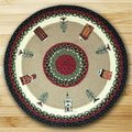 Earth Rugs Round Patch Rug- Winter Village 66-338WV